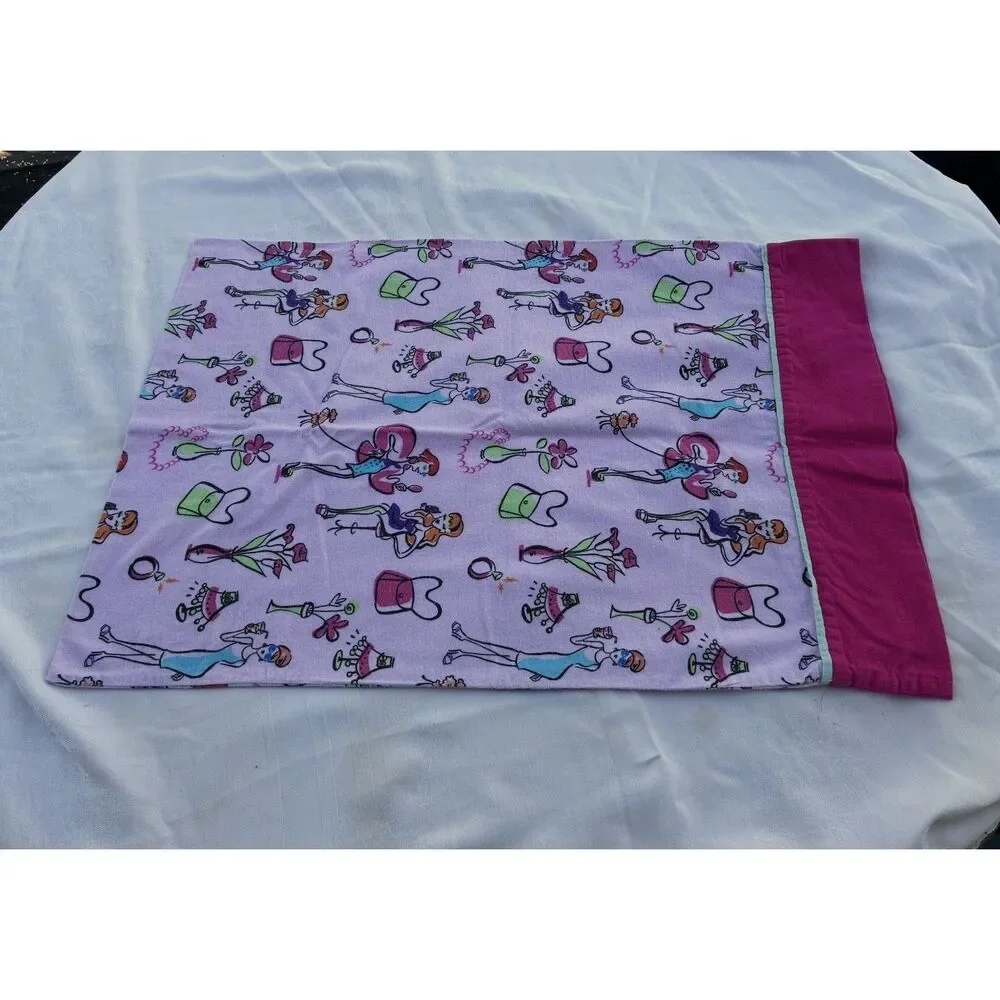 Novelty Print Flannel Standard Pillowcase Handmade Y2K Glamour sku7